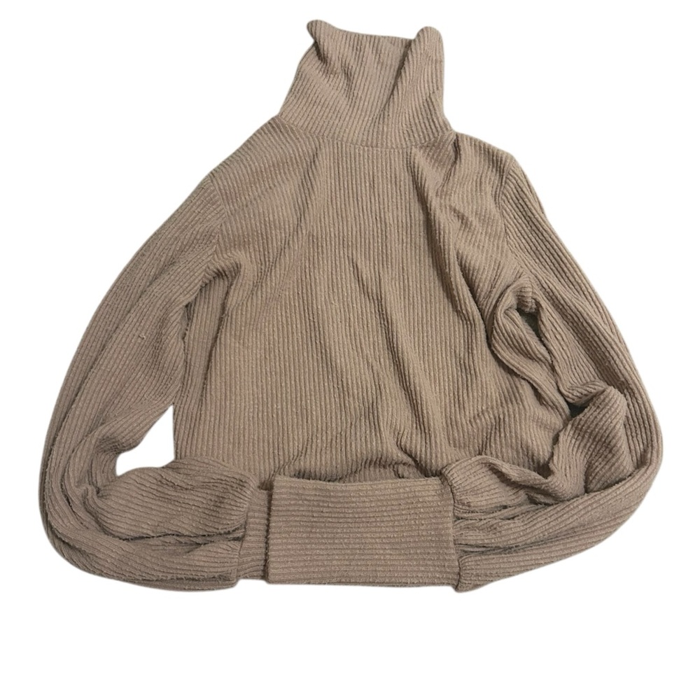 Urban Outfitters Beige Ribbed Turtleneck Sweater